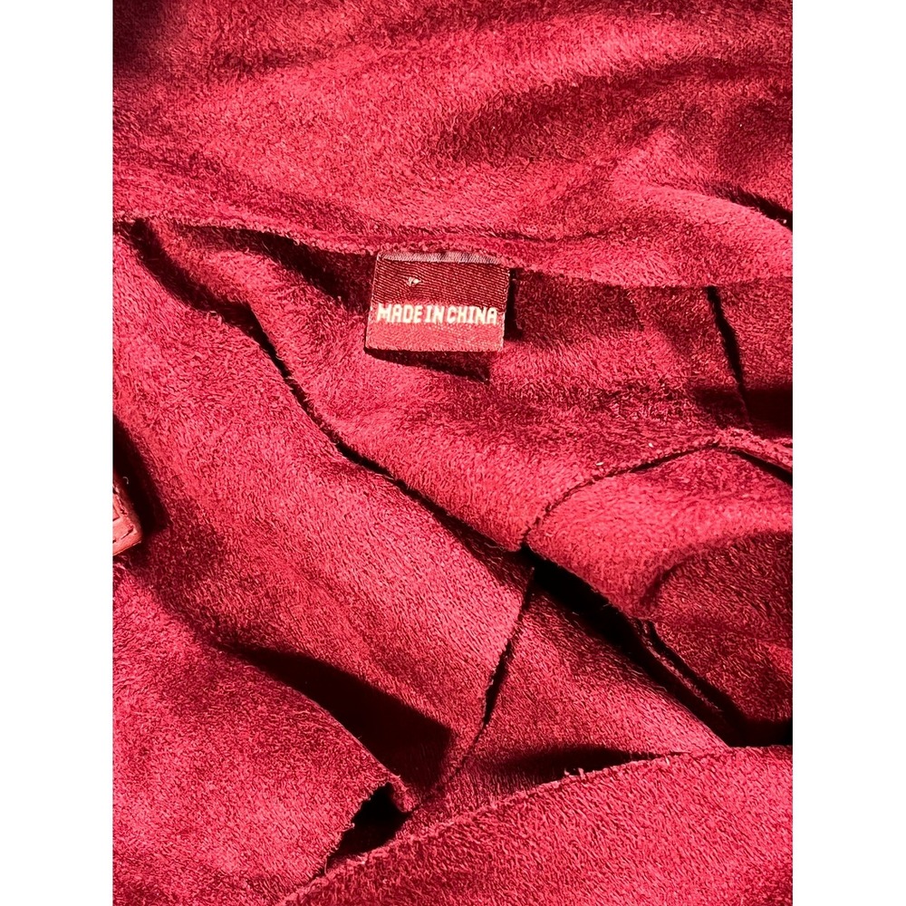 BLANKNYC Moto Jacket Womens XL Red Stretch Cowl Neck Asymmetric Zip Casual - Picture 7 of 8